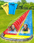 JAMBO 22.5ft Double Lane Slip Splash and Slide - Backyard Water Fun