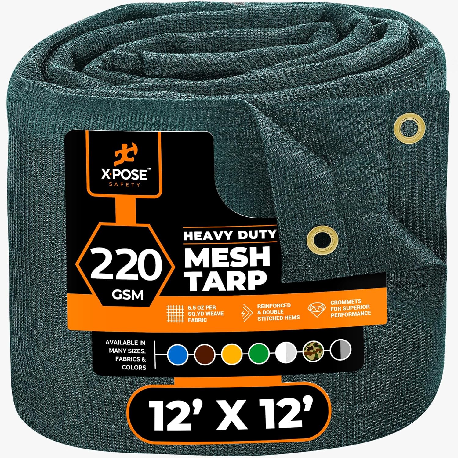 Xpose Safety Heavy Duty Green Mesh Tarp for Shade and Protection