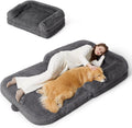 Foldable Human Dog Bed - Giant 2 in 1 Orthopedic Bolster Bed
