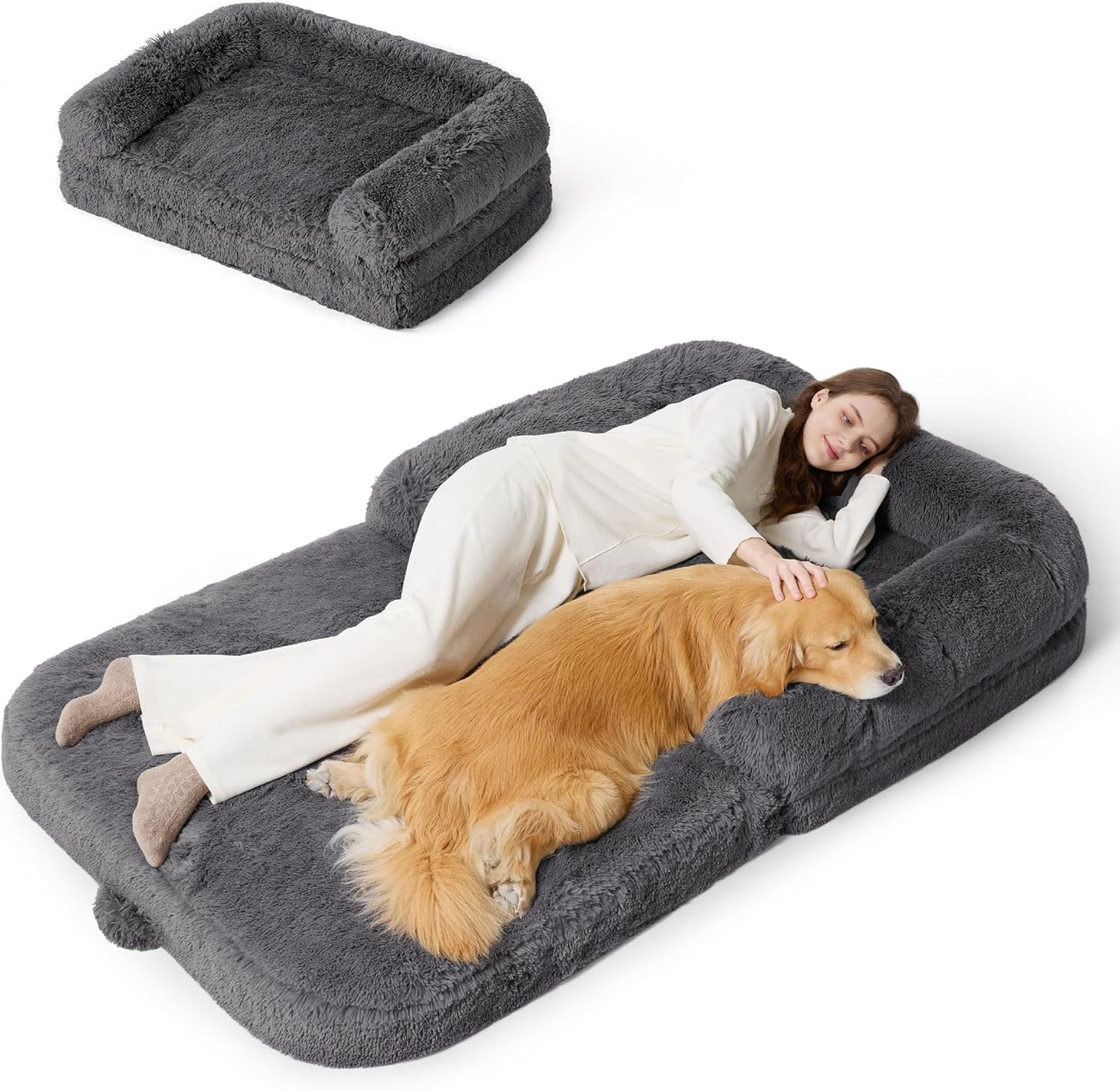 Foldable Human Dog Bed for Adults - Versatile & Comfortable