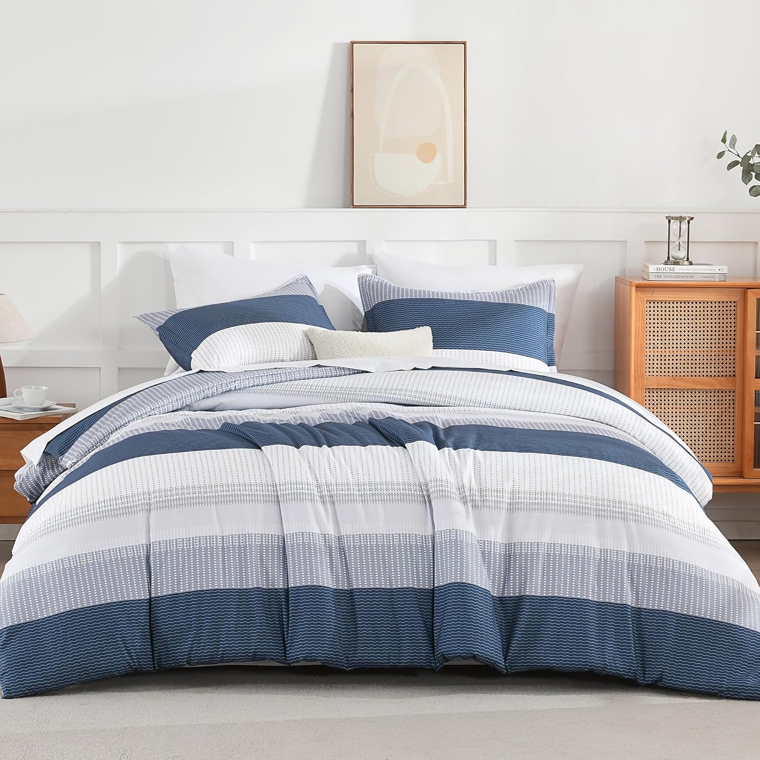 California King Comforter Set in Mineral Blue - 7 Piece Bedding