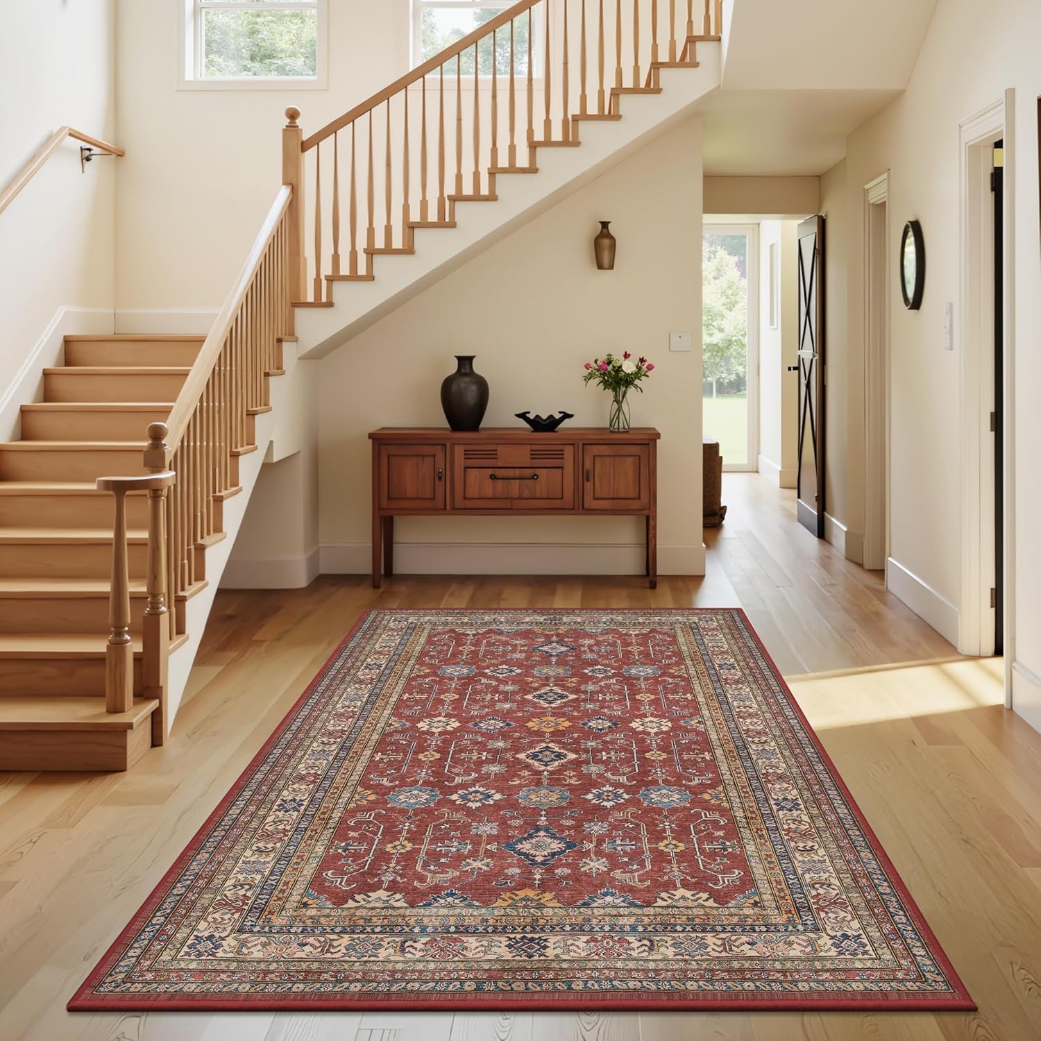 Rugland 4x6 Rug - Vintage Tribal Area Rug for Living Room