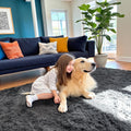 5x7 Area Rug for Living Room Modern Grey Super Shag - Soft & Fluffy
