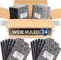 Marble Hardcover Wide Ruled Composition Notebook - 24 Pack