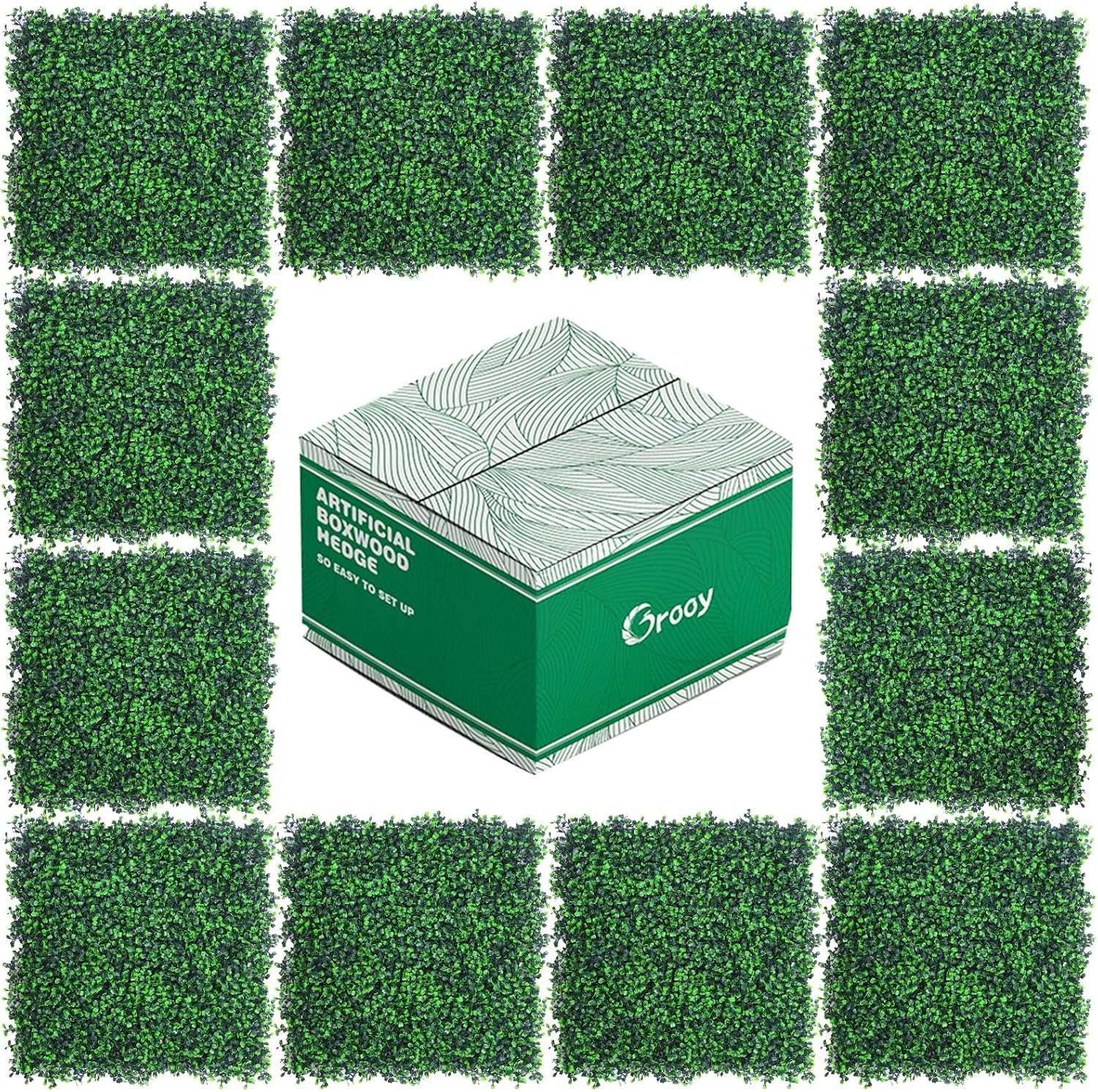 20x20 Grass Wall Panels for Privacy and Decor - 12PCS Set