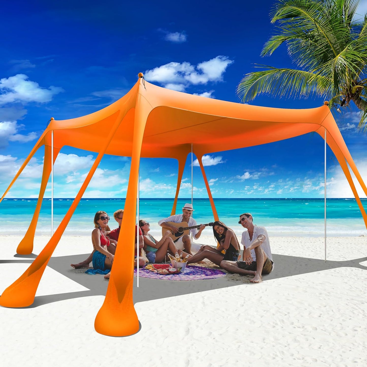 Beach Canopy Tent Pop Up Shade 10x10ft with UPF50+ Protection