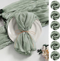 Gauze Cheesecloth Napkins 60 Pack 20x20 in Sage Green - Boho Table
