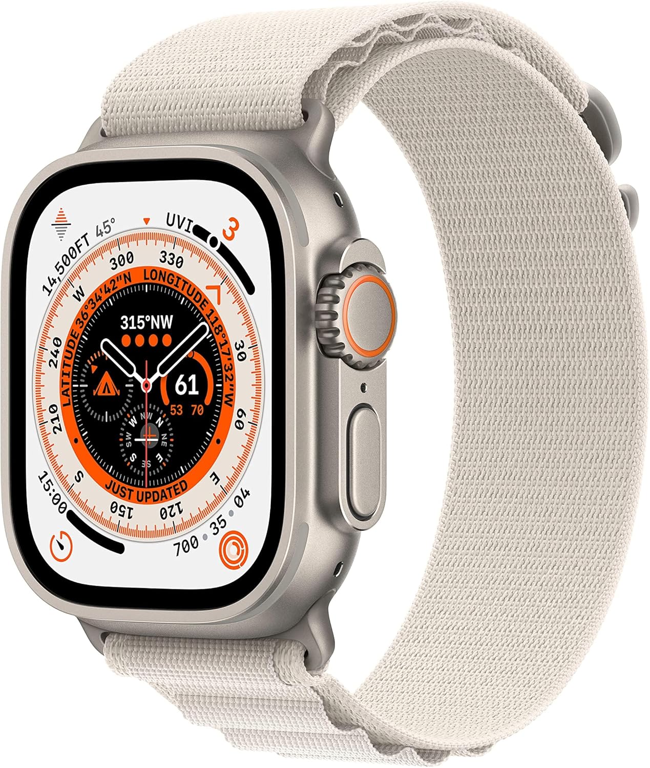 Apple Watch Ultra 49mm Titanium Case with Starlight Alpine Loop