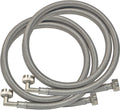 Washing Machine Connector Pack of 2 - 6 ft Stainless Steel Hoses