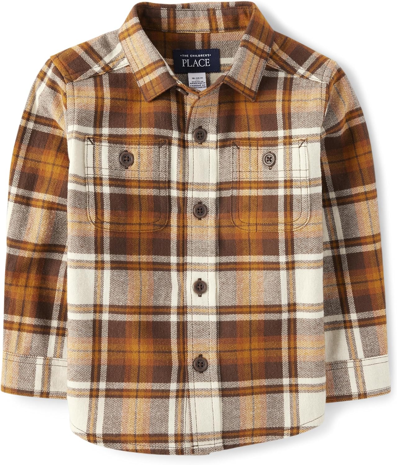 Baby Boys Toddler Long Sleeve Plaid Flannel Button Up Shirt