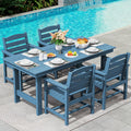 SERWALL Patio Table Set Outdoor HDPE Dining Set - All Weather Comfort