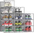 XXL Shoe Storage Box Fit for Size 14 - Clear Stackable Organizer