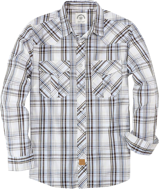 Dubinik Pearl Snap Shirts for Men: Vintage Casual Plaid Style