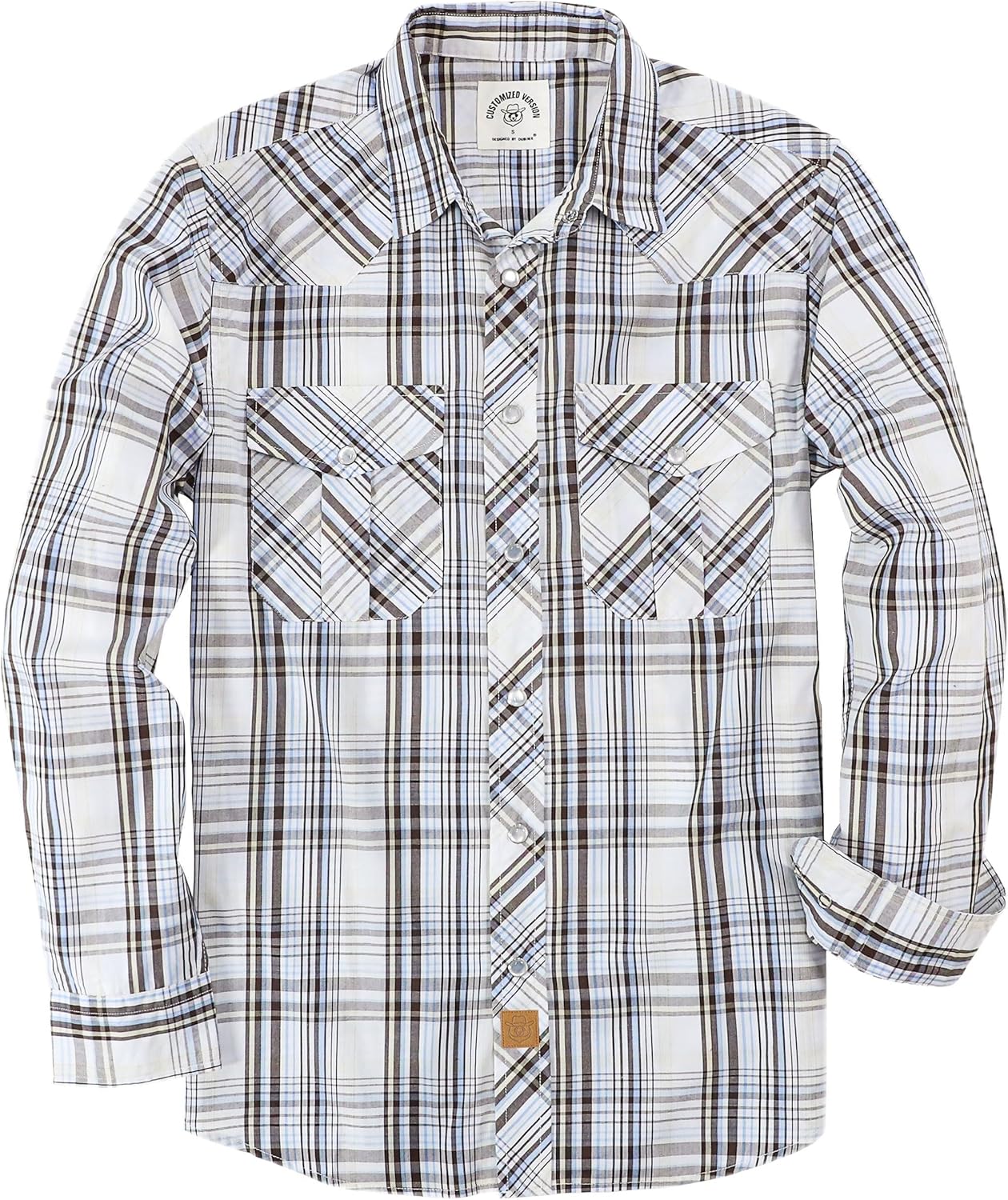 Dubinik Pearl Snap Shirts for Men: Vintage Casual Plaid Style