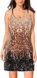 Women's Glitter Sequin Dress Adjustable Spaghetti Strap - Party