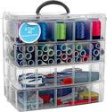 Clear 4-Tier Stackable Storage Containers with 40 Adjustable