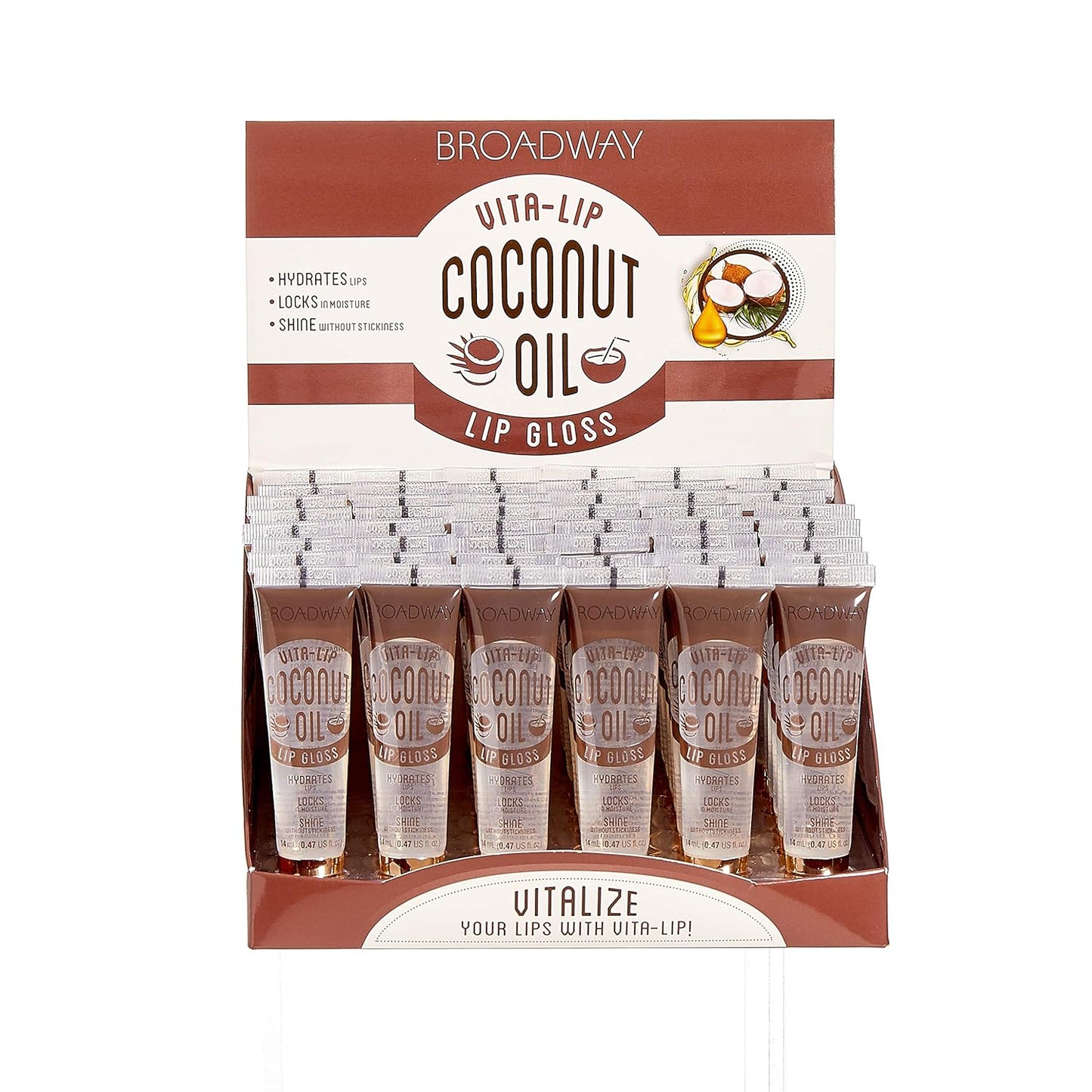 Broadway Vita-Lip Clear Lip Gloss - Ultra-Hydrating Coconut Oil