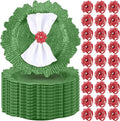 13 in Round Charger Plates with Napkin Rings Set - 50 Pack Green