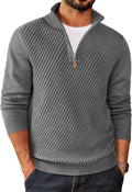 Mens Quarter Zip Sweater Pullover - Slim Fit Twill Texture COOFANDY