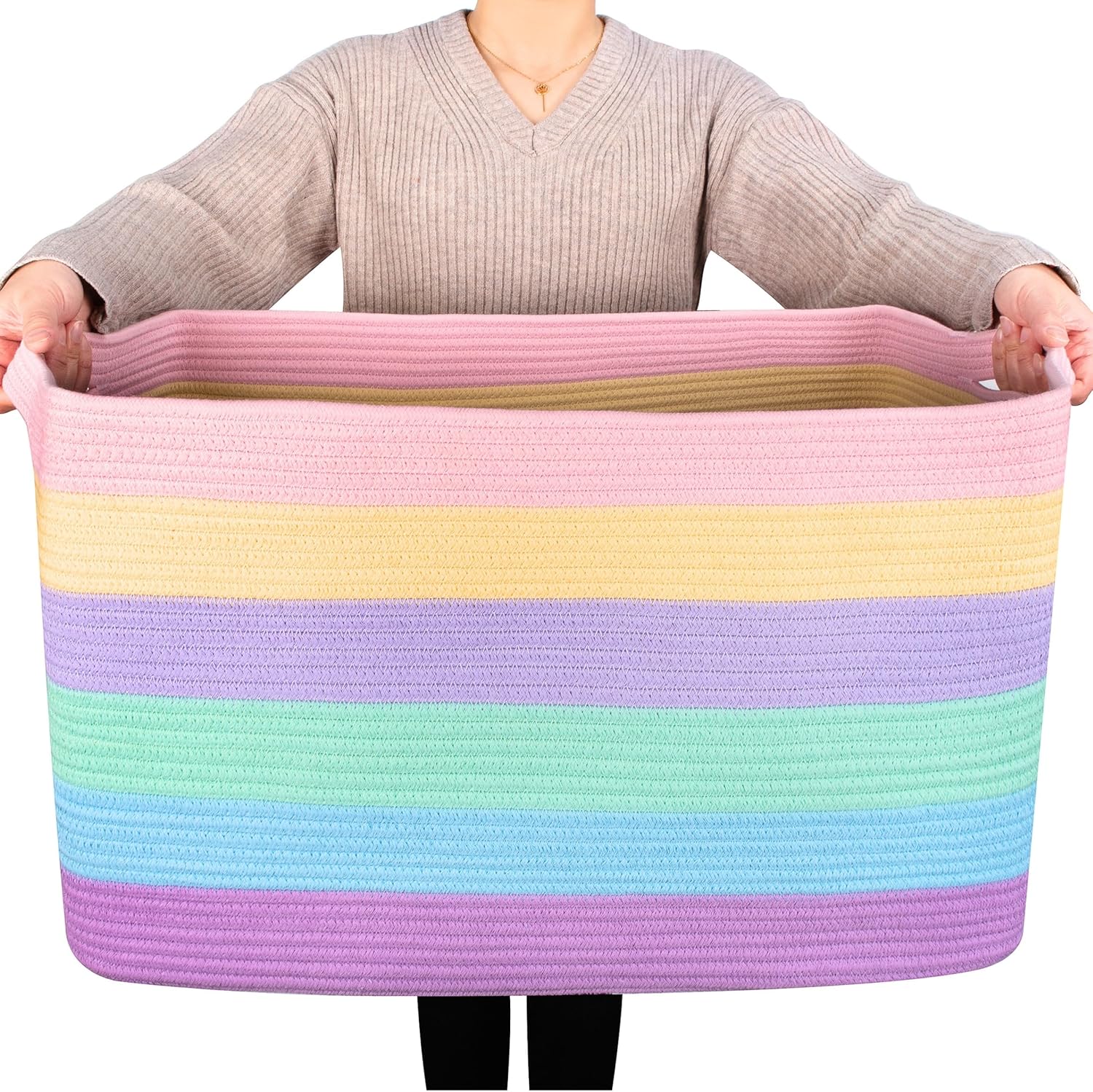 Extra Large Blanket Basket Holder for Living Room Storage