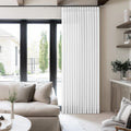 Snow White 70x84 Linen Curtains for Living Room - Thick Pleated Panel