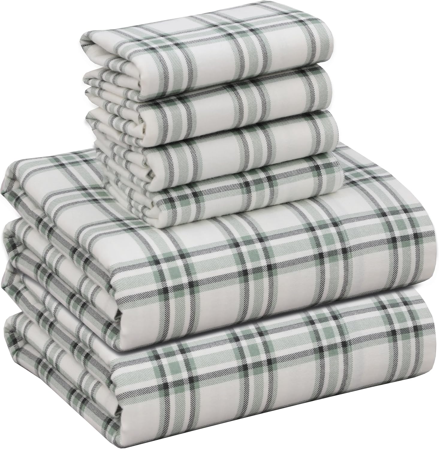 RUVANTI Flannel Sheets Full Size Set - 100% Cotton Comfort