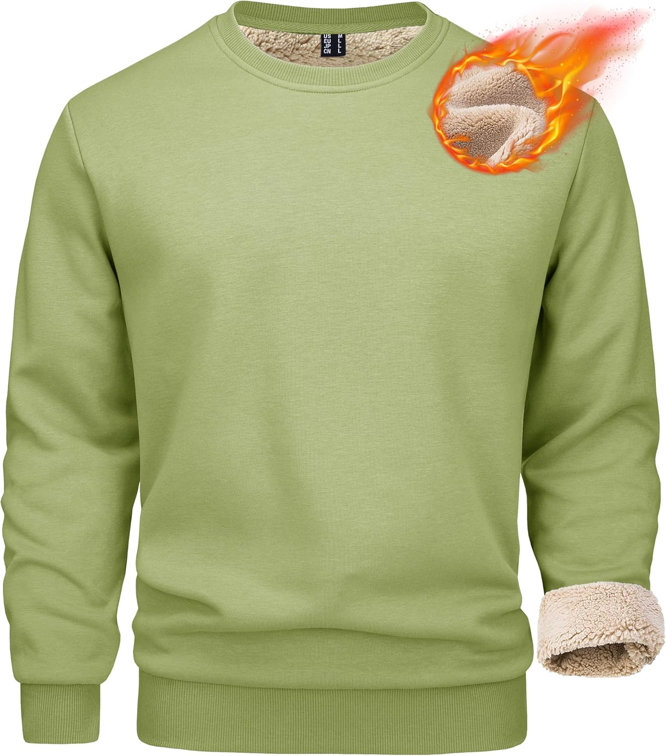 MAGCOMSEN Men's Sherpa Lined Sweatshirts for Winter Comfort