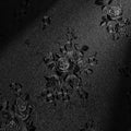 Black Floral Embossed Peel and Stick Wallpaper - Textured Removable