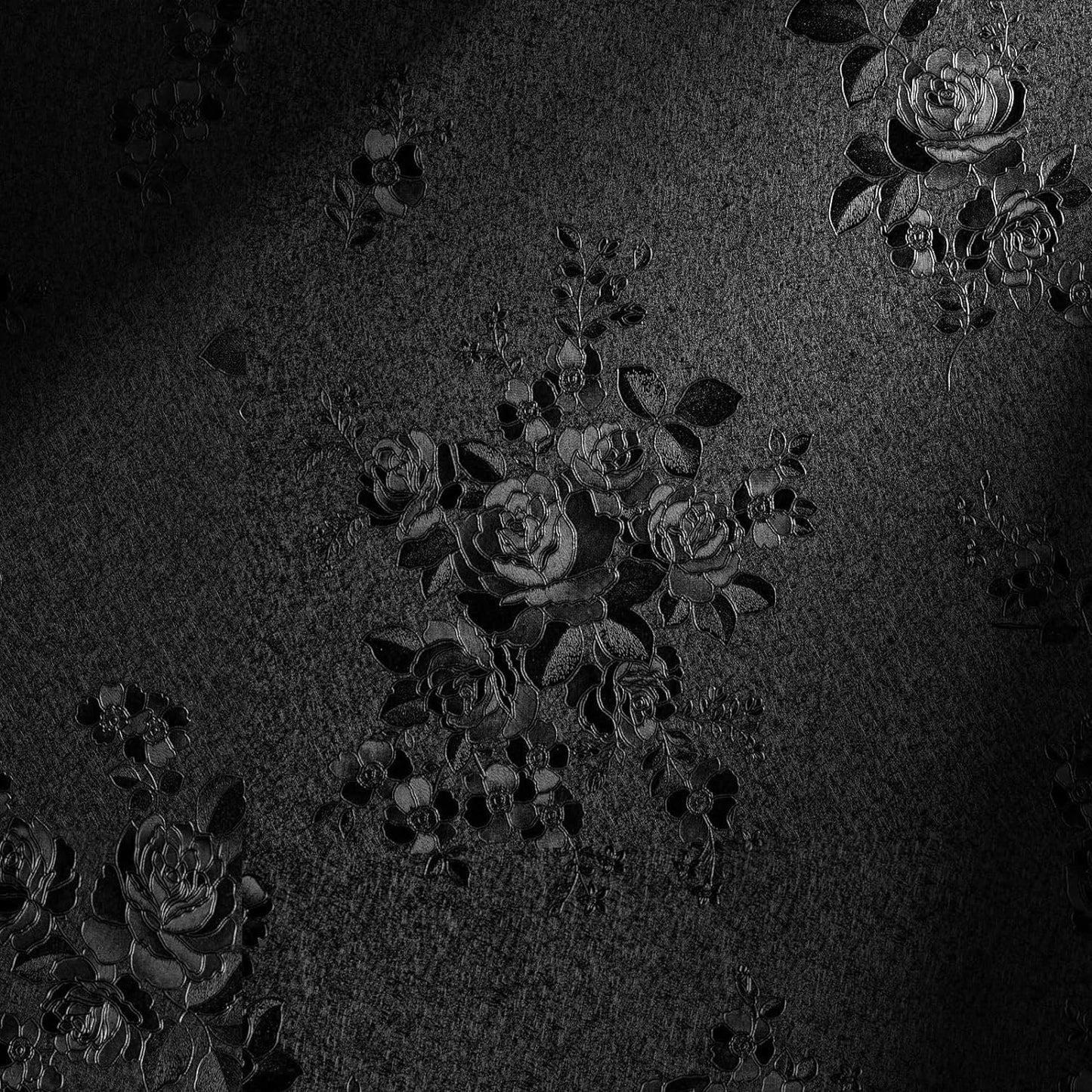 Erfoni Black Floral Embossed Peel and Stick Wallpaper for Home