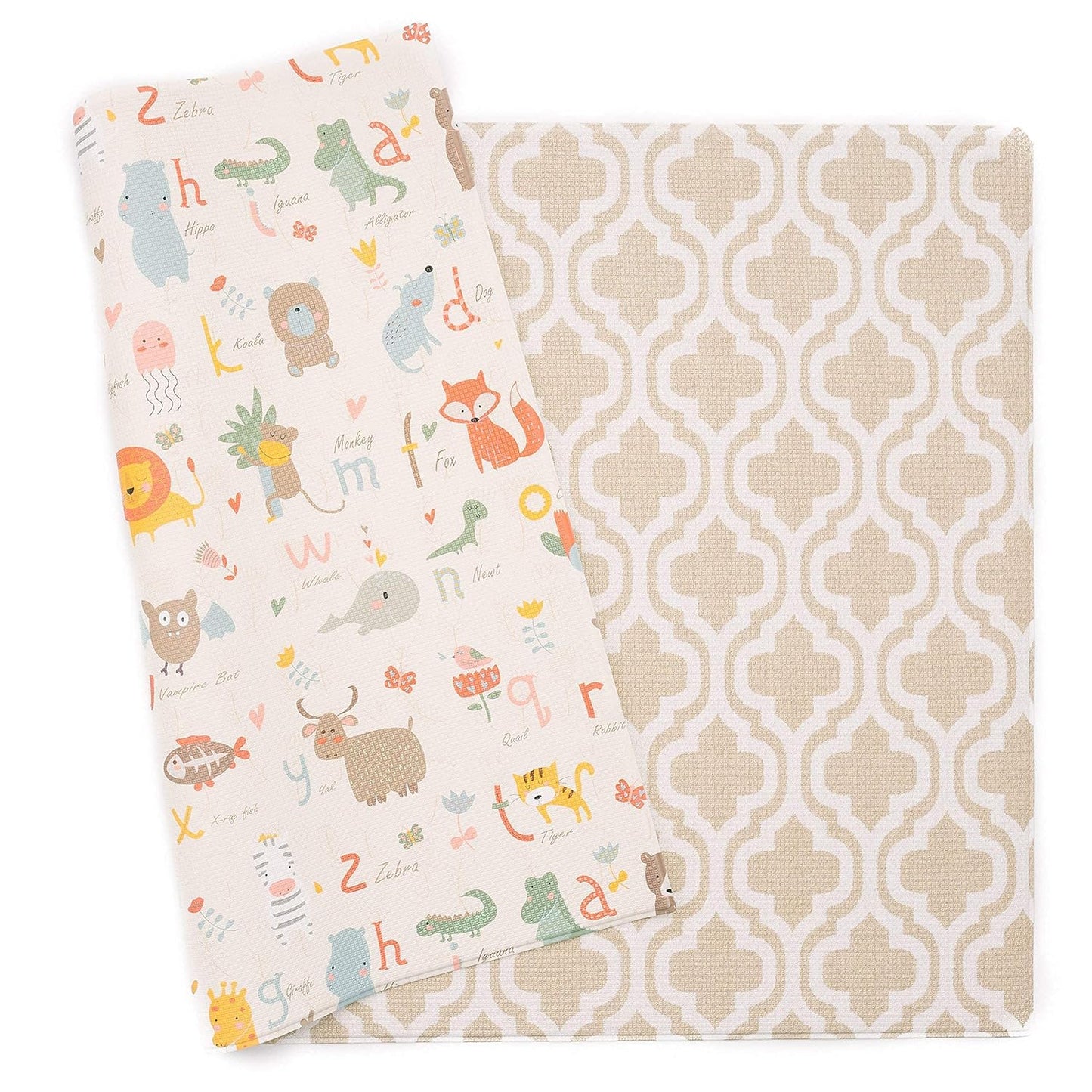 Large Moroccan Beige Baby Care Play Mat for Infants and Toddlers