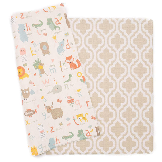 Large Moroccan Beige Baby Care Play Mat for Infants and Toddlers