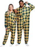 NFL Team Logo Pajamas Onesie in Plaid Polyester - Cozy Fan Sleepwear