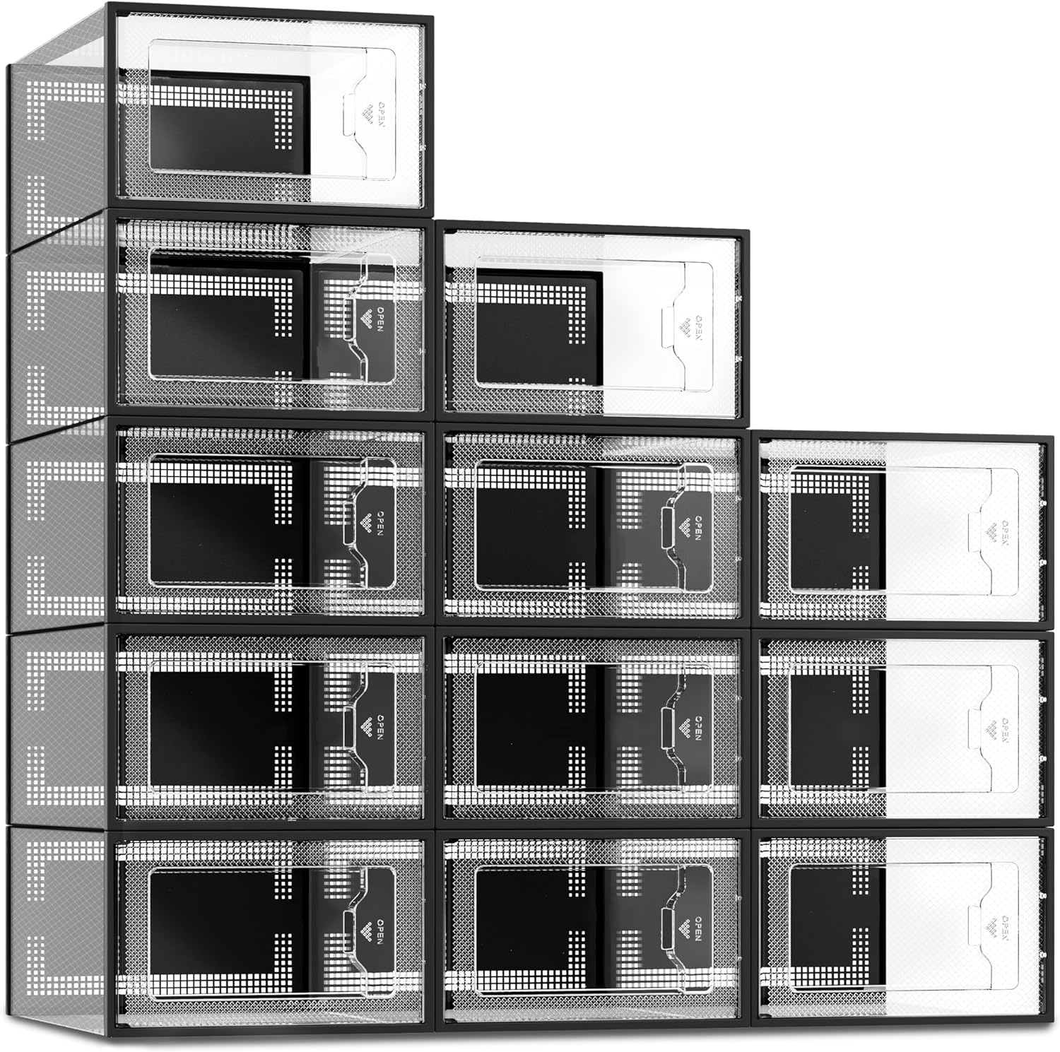 SEE SPRING 12 Pack Shoe Storage Box for Closet Organization