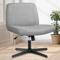 Wide Cross Legged Office Chair - Comfortable Gray Task Chair