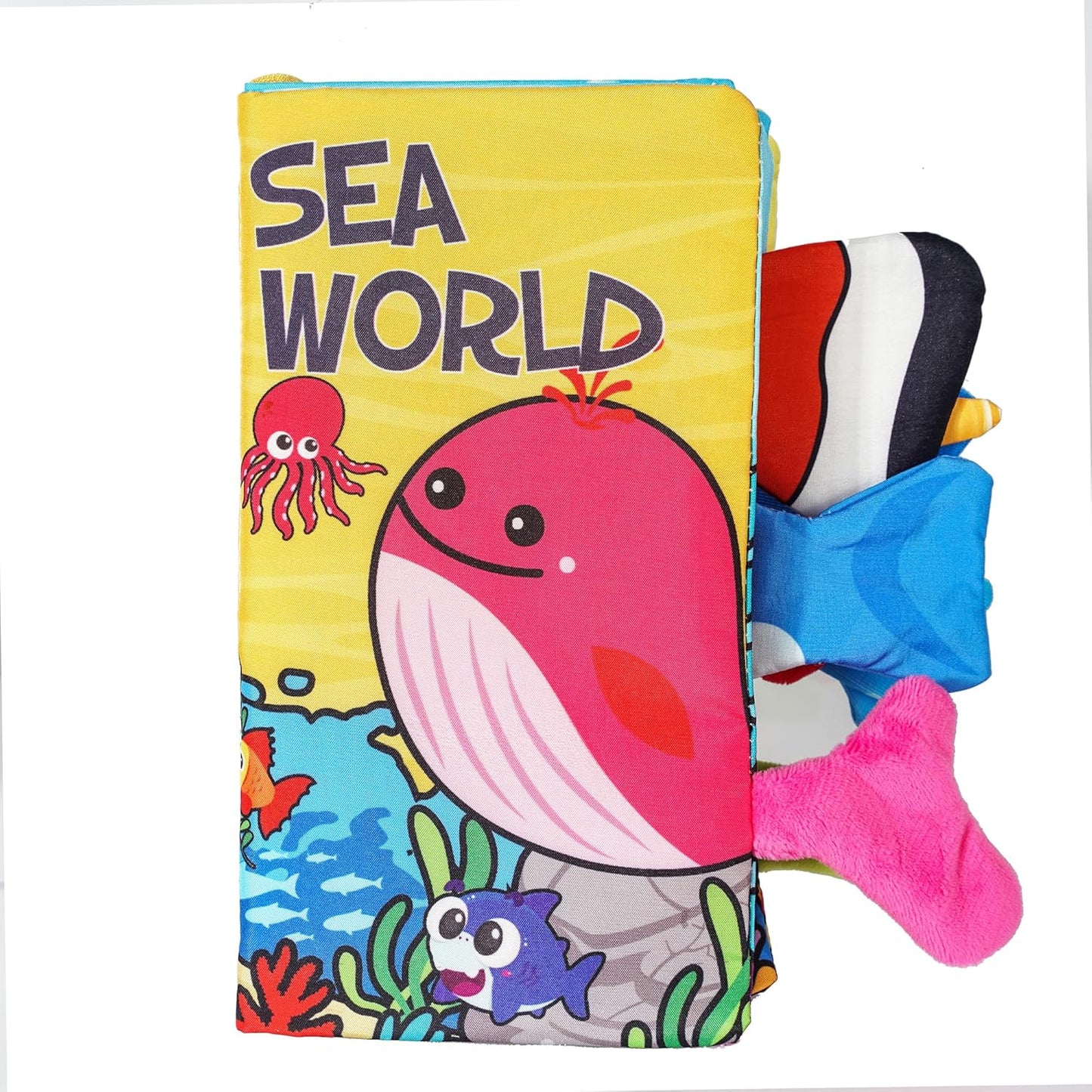 Soft Crinkle Cloth Book for Babies - Educational Sea World Toy