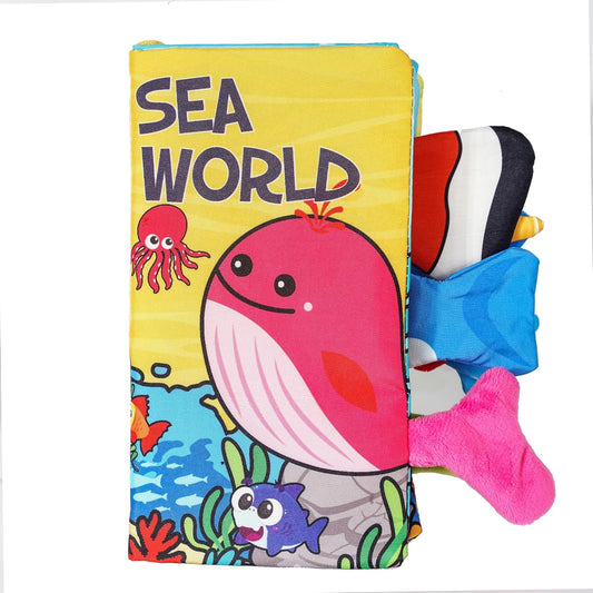 Soft Crinkle Cloth Book for Babies - Educational Sea World Toy