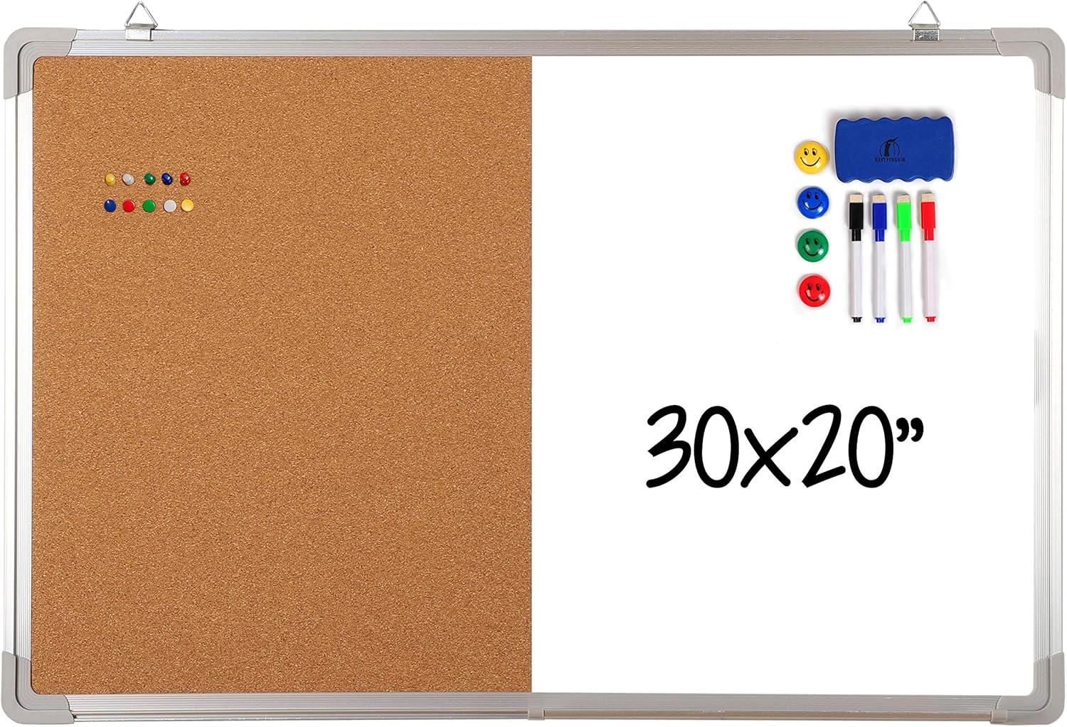 Combination Whiteboard Bulletin Board Set for Home Office Use