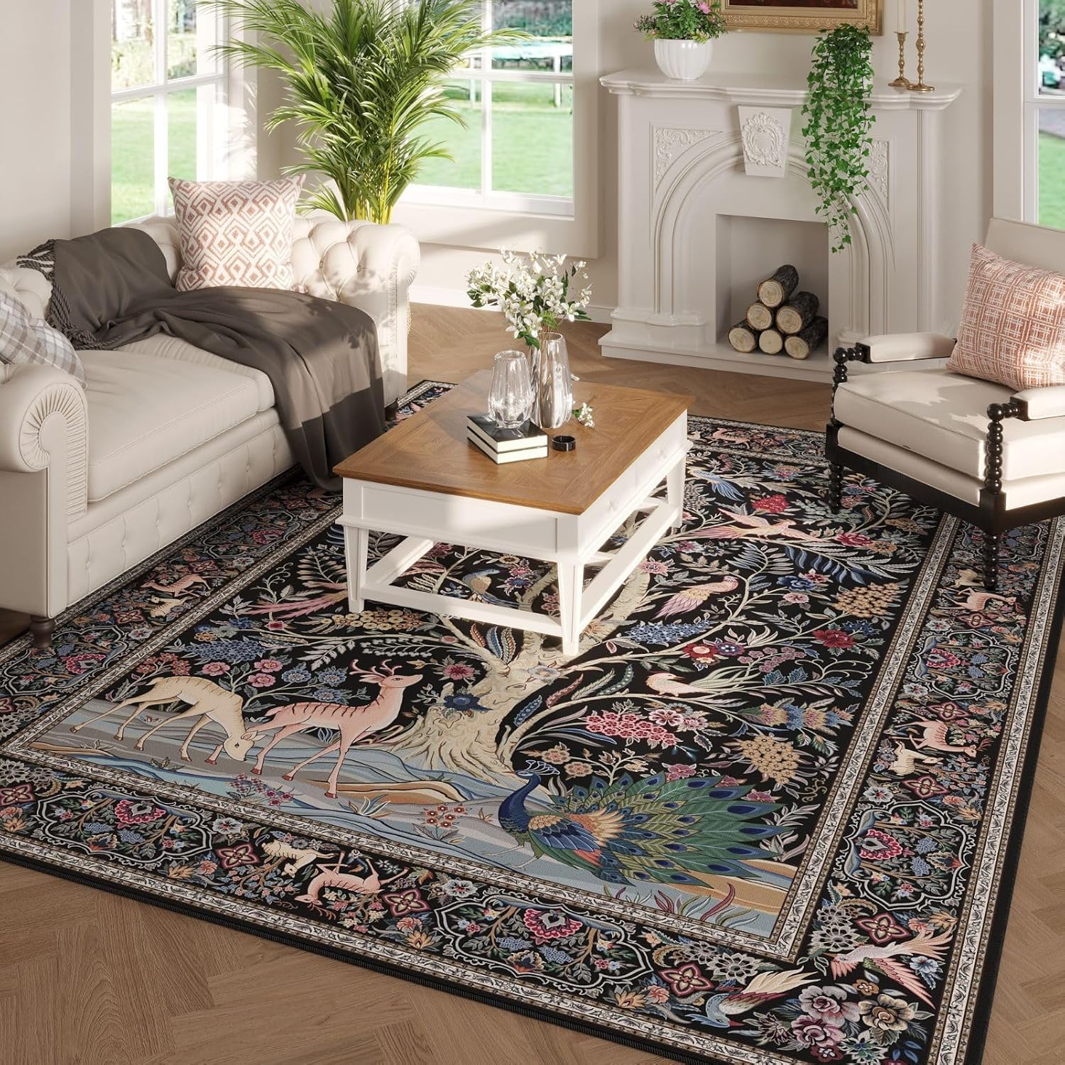 Vibrant Tree of Life Area Rug 5x7 for Living Room and Bedroom