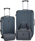 Travelers Club Midtown Hardside 4-Piece Luggage Set - Slate