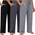 Neer 3 Pack Women's Plus Size Wide Leg Lounge Pants - Cozy Everyday