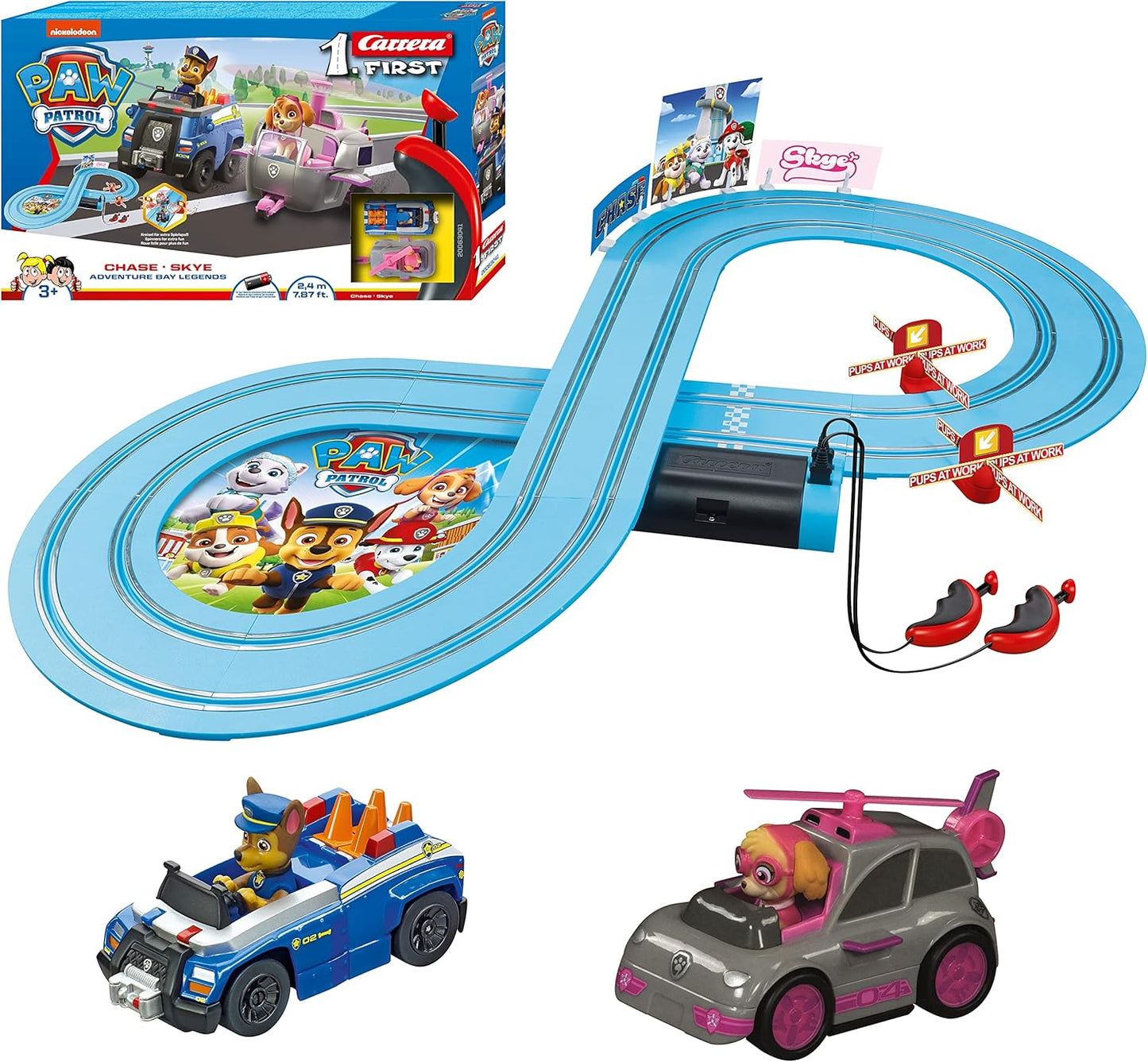 Carrera First Paw Patrol Slot Car Race Track for Kids Ages 3