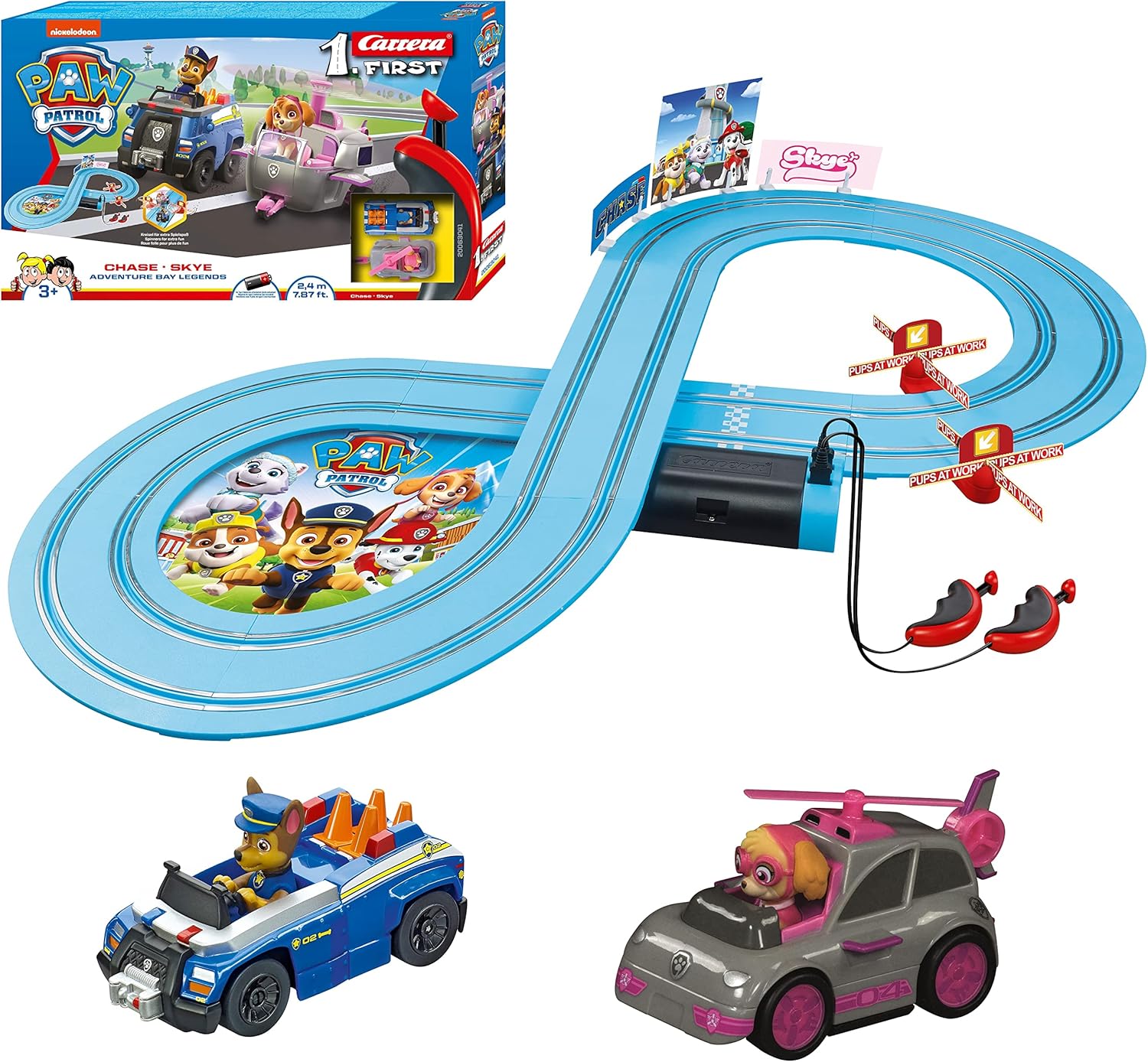 Carrera First Paw Patrol Slot Car Race Track for Kids Ages 3