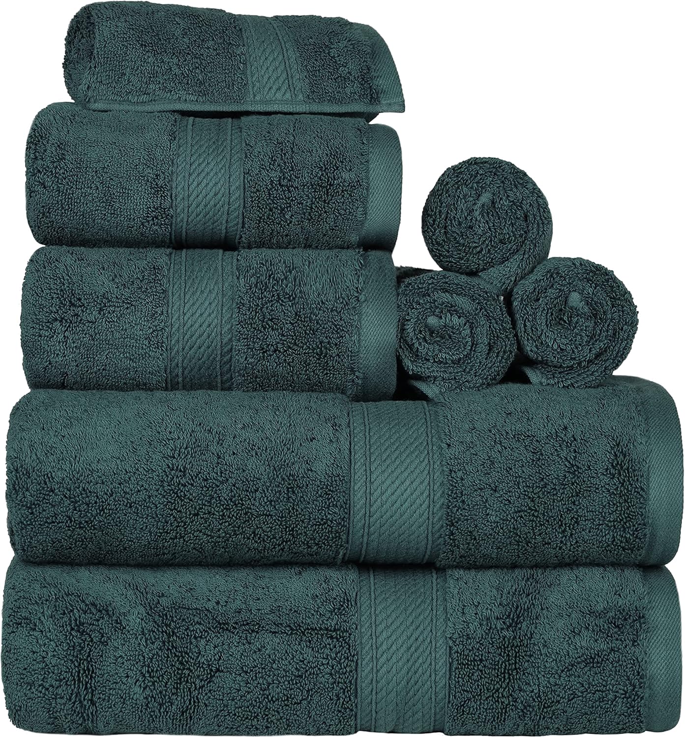 Superior Egyptian Cotton Pile 8 Piece Towel Set for Luxury Bath
