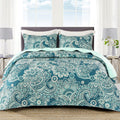 Whale Flotilla Reversible Paisley Quilts King Size - Lightweight
