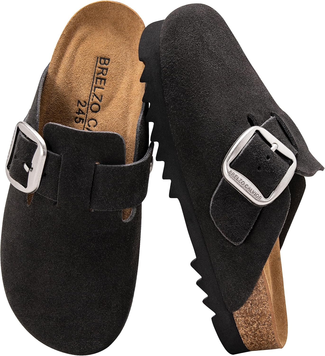 Suede Clogs for Women and Men with Adjustable Buckle Design