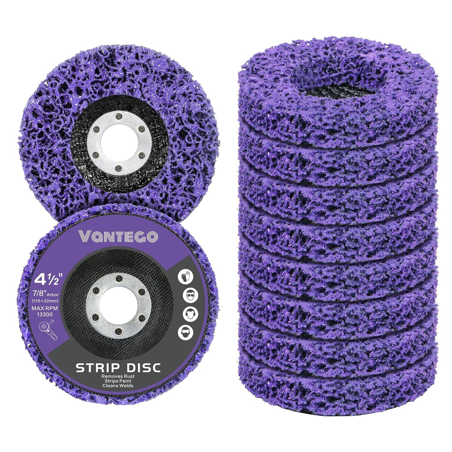 Vantego 10-Pack Paint Stripping Discs - Rust & Paint Removal