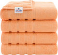 Luxury 4 Piece Bath Towel Set in Malibu Peach for Comfort