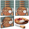 Round Mini Cheese Board Set for Party Favors - 8 Sets Gift Boxes