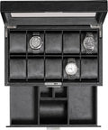 ROTHWELL Luxury 10-Slot Watch Box with Valet Drawer