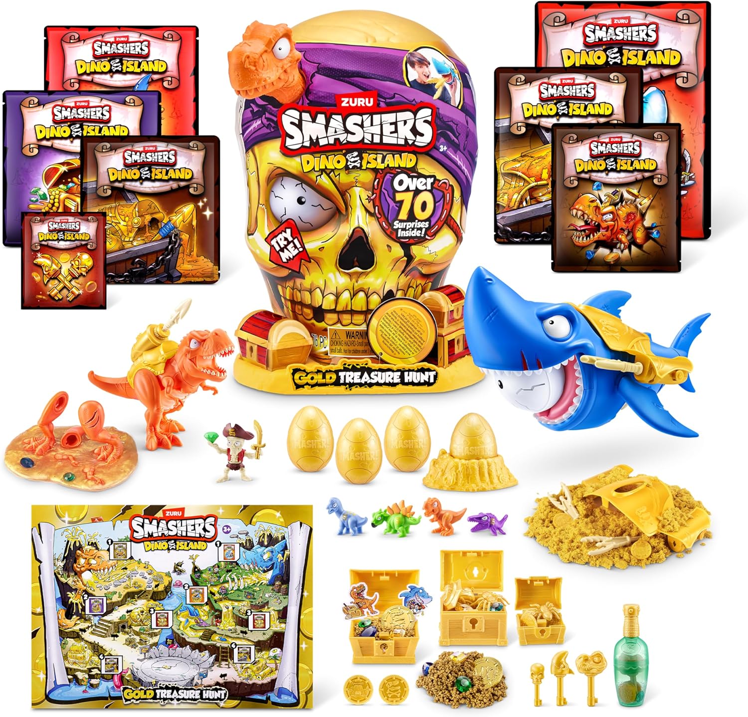 Smashers Dino Island Gold Treasure Hunt - Epic Collectible Fun